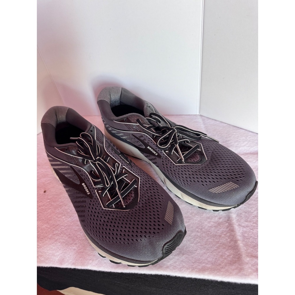 Brooks Ghost 12 Mens Running Shoes Grey Black Wide 2E Size 10 1103162E075